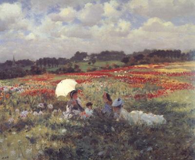 Giuseppe de nittis In the Fields Around London (nn02) oil painting picture